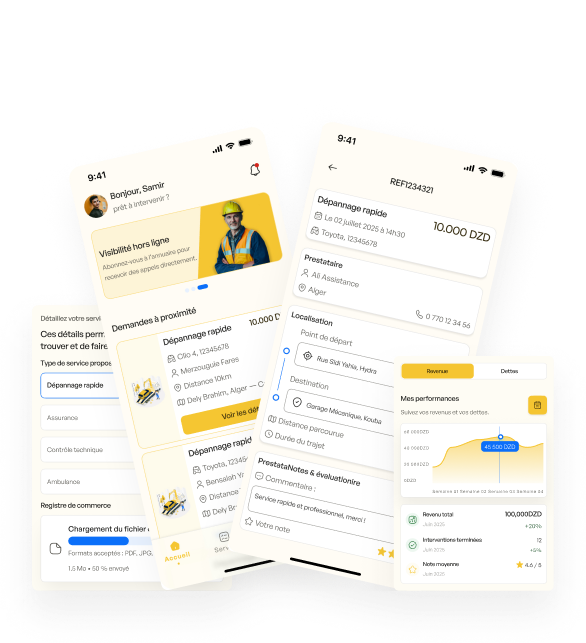 Fonctionnalités pour les prestataires